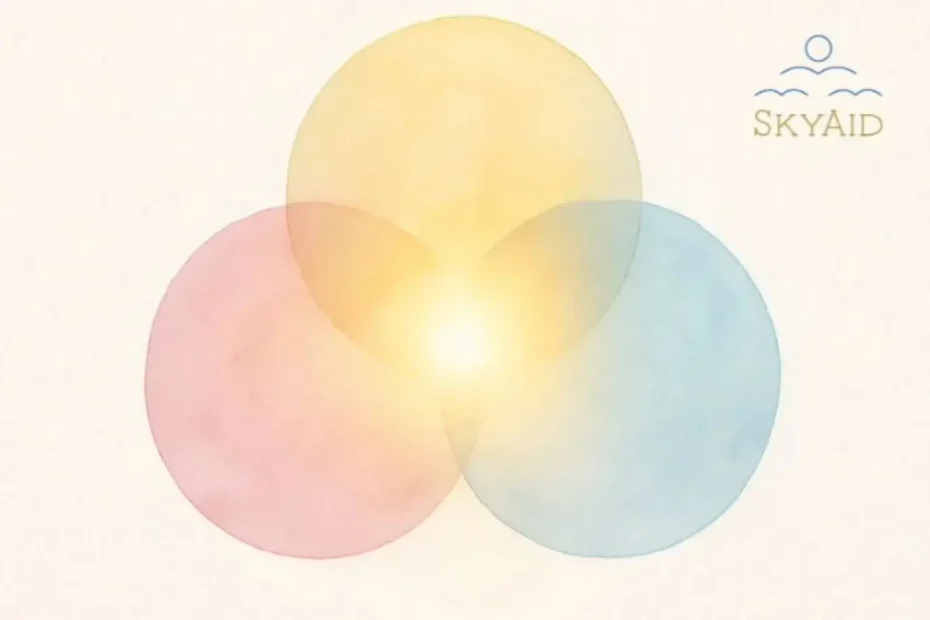 Representación espiritual de los tres templos sagrados del alma: amor, sabiduría y ternura.